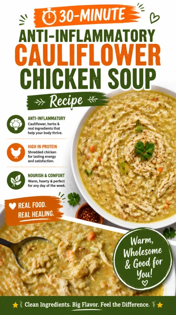 30-Minute Anti-Inflammatory Cauliflower Chicken Soup Recipe