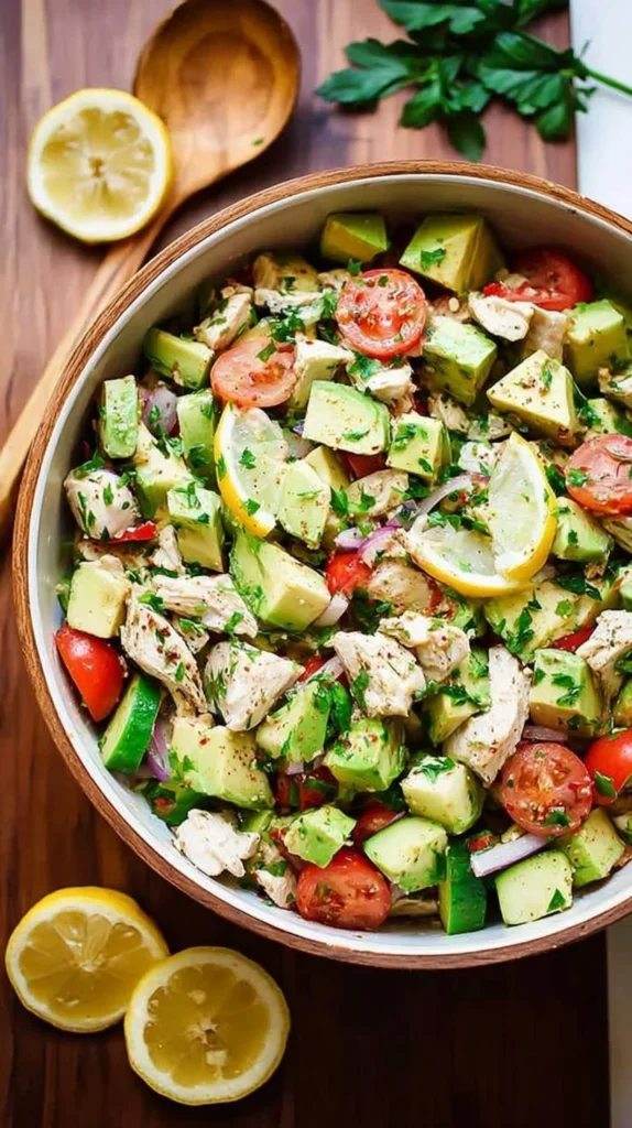 Chicken Cucumber Avocado Salad