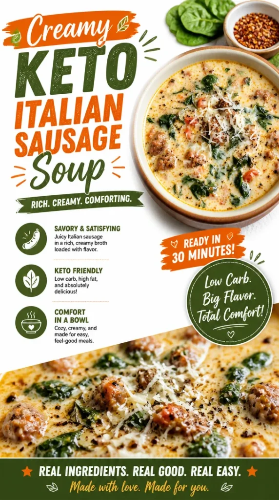 Creamy Keto Italian Sausage Soup
