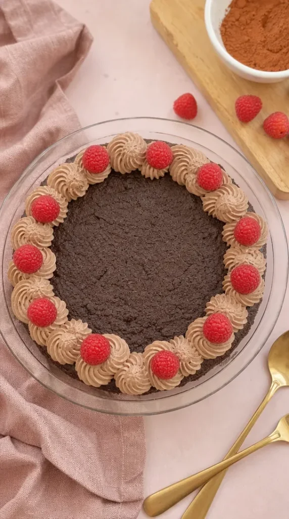 Delicious easy almond flour chocolate cake topped with chocolate frosting