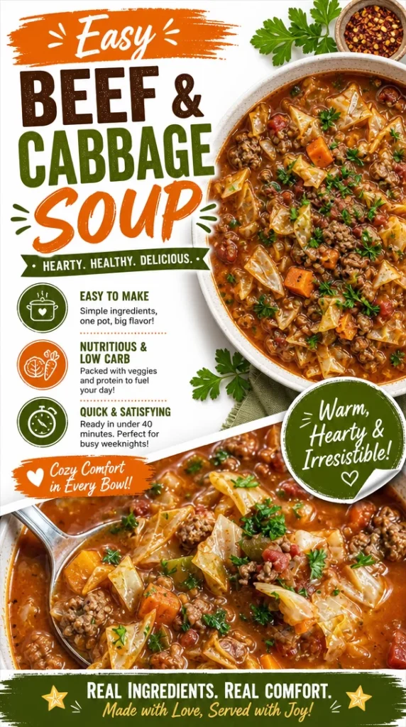 Easy Beef and Cabbage Soup