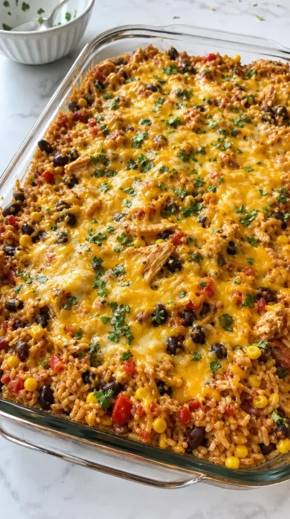 Easy Chicken Burrito Casserole