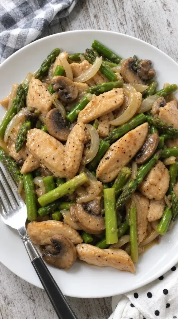 Delicious easy chicken recipe served on a plate with vegetables