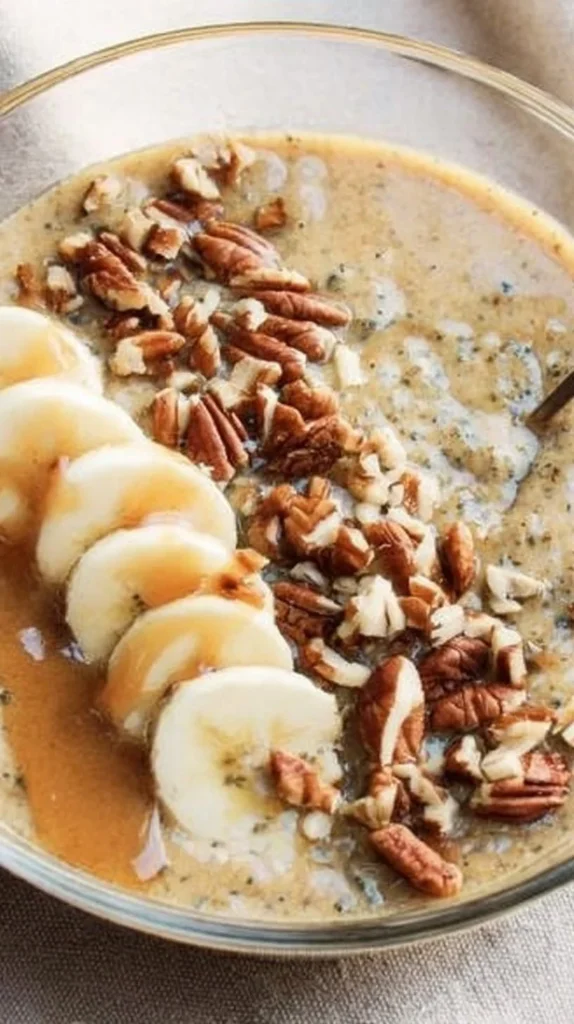 Bowl of easy creamy banana soft serve made with ripe bananas