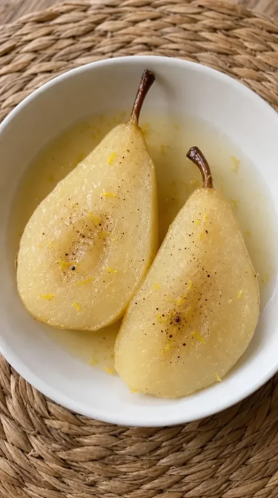Ginger and Cinnamon Poached Pears