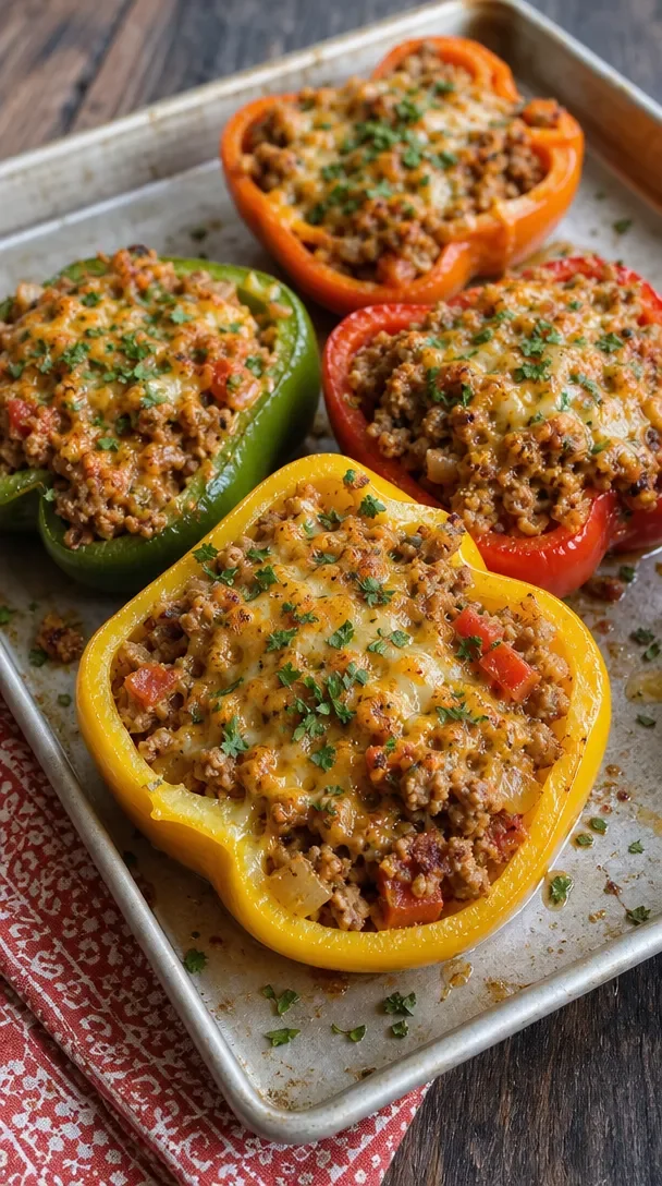 Easy Ground Turkey Stuffed Peppers