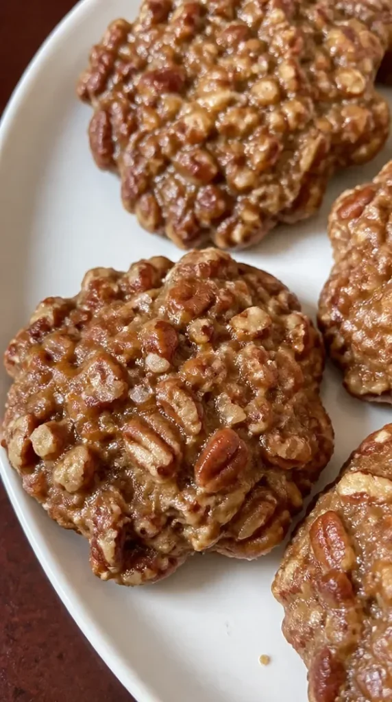 Delicious easy keto brown butter pralines on a plate