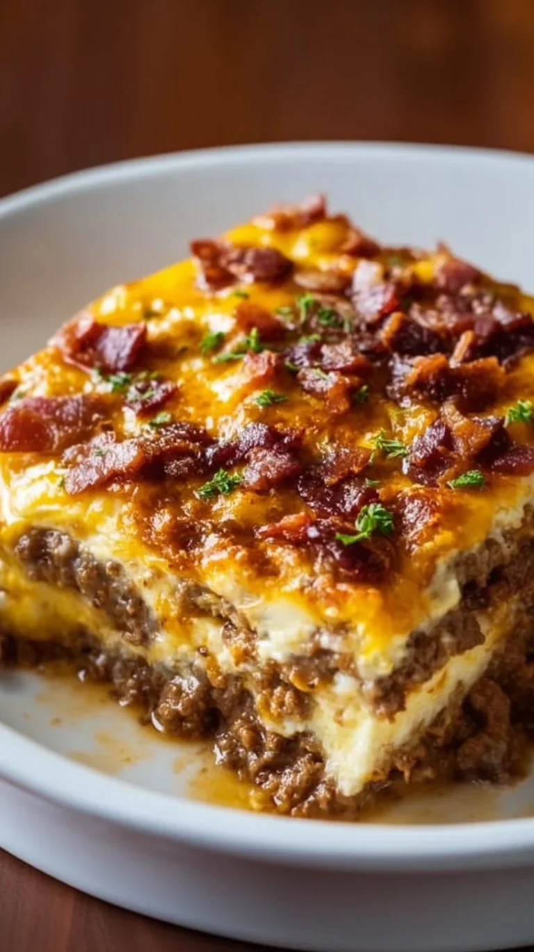 Easy Low-Carb Bacon Cheeseburger Casserole