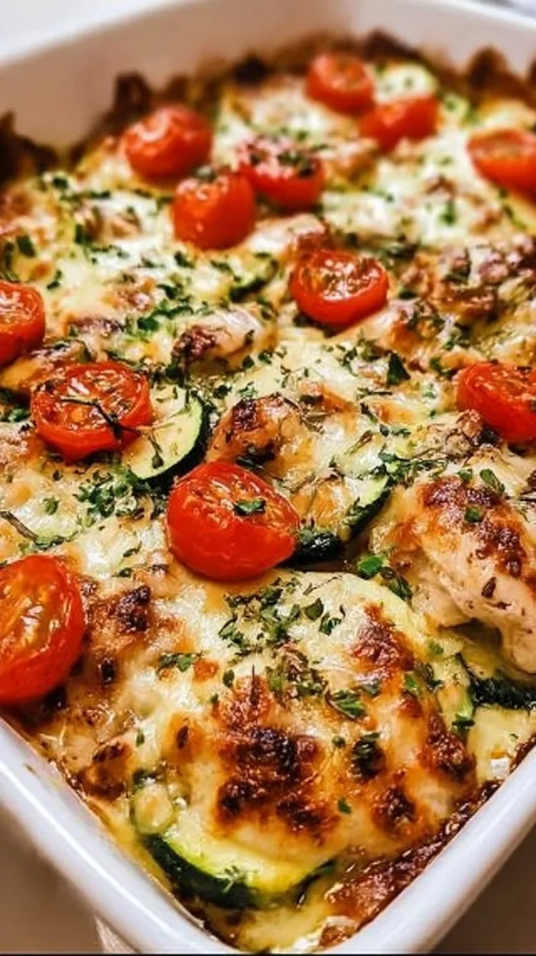 Easy Mediterranean Chicken Zucchini Bake