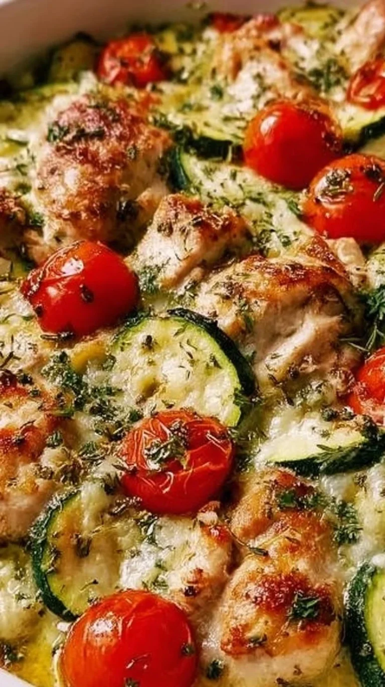 Easy Mediterranean Chicken Zucchini Bake