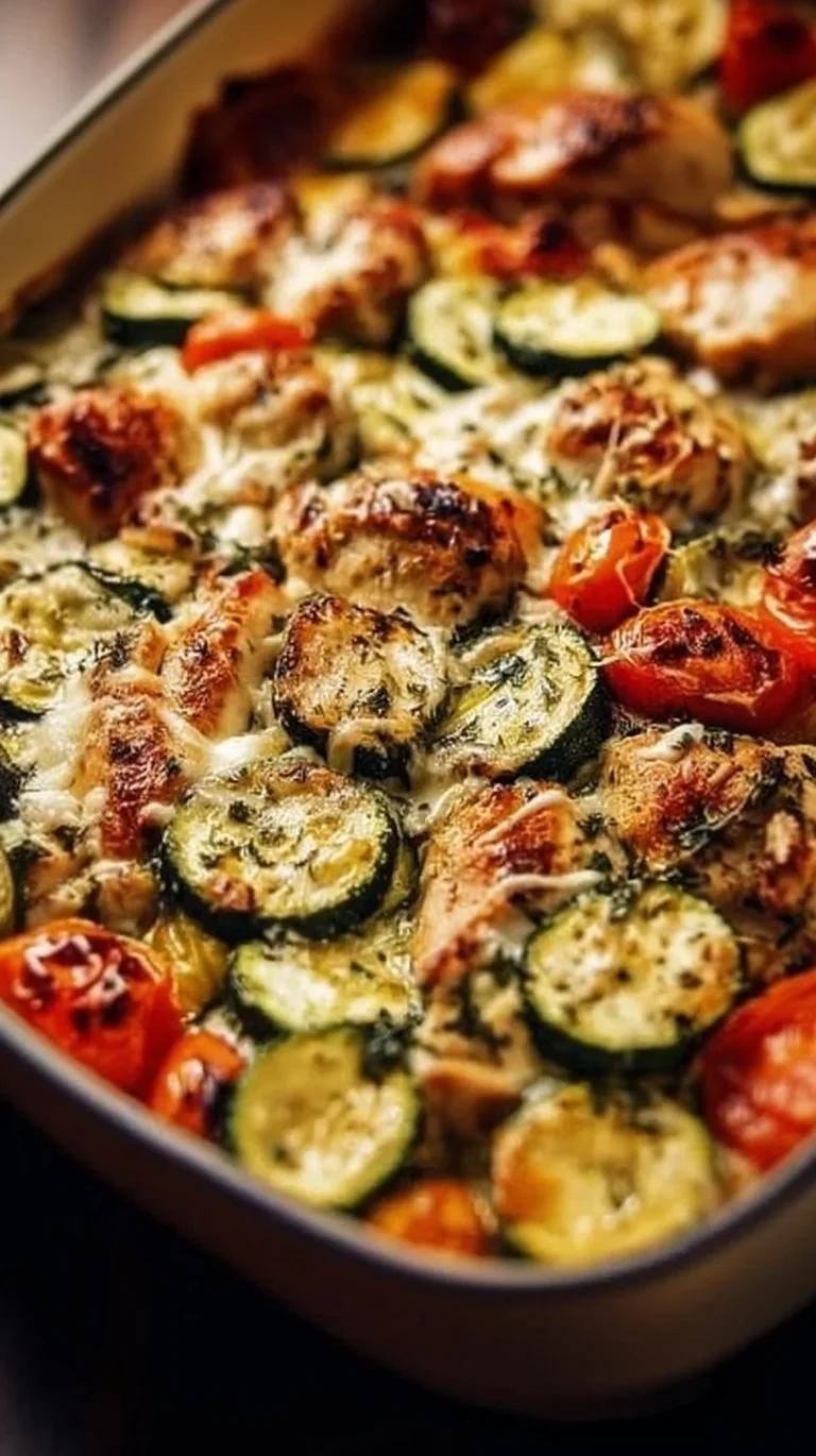 Easy Mediterranean Chicken Zucchini Bake