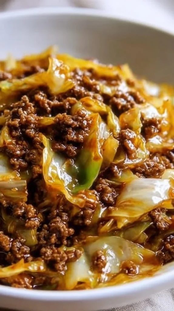Delicious Easy Mongolian Ground Beef served with vegetables and rice