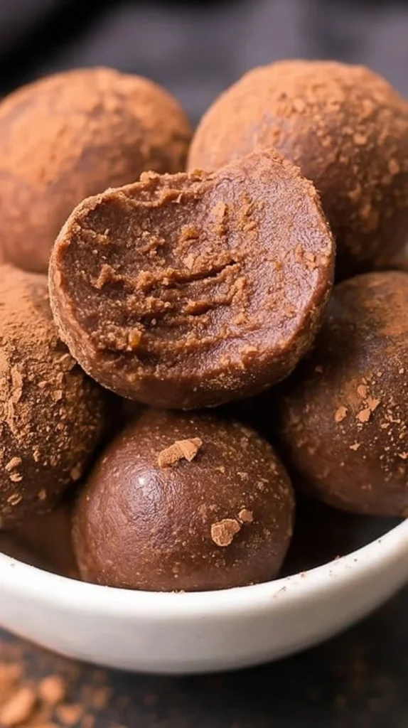 Delicious easy no-bake brownie bites ready to be enjoyed