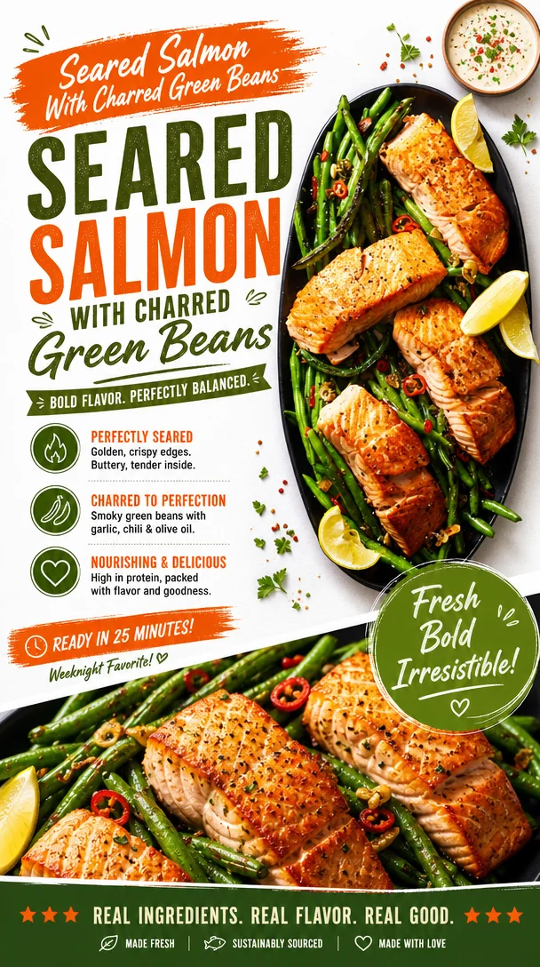 Easy Seared Salmon With Beans