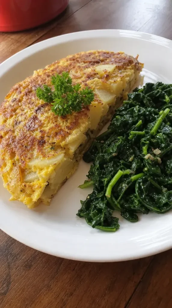 Spanish Breakfast Tortilla with Spinach and Kale