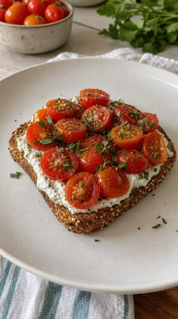 Herbed Ricotta and Tomato Breakfast Toast