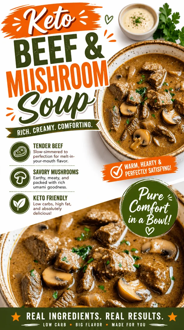 Keto Beef and Mushroom Soup