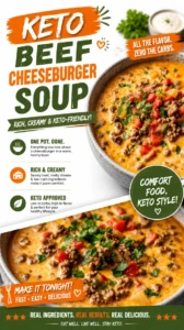 Keto Beef Cheeseburger Soup