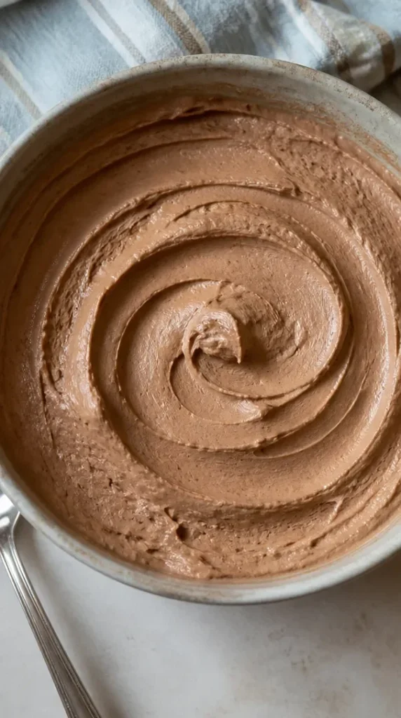 Delicious Keto Fluffy Chocolate Mousse dessert in a serving bowl