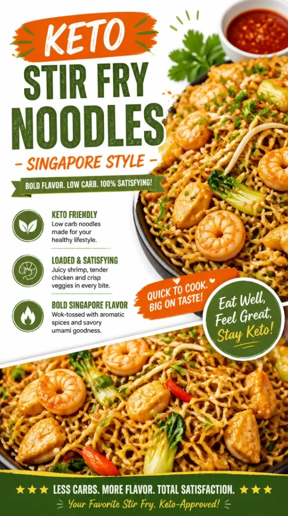 Keto Stir Fry Noodles – Singapore Style