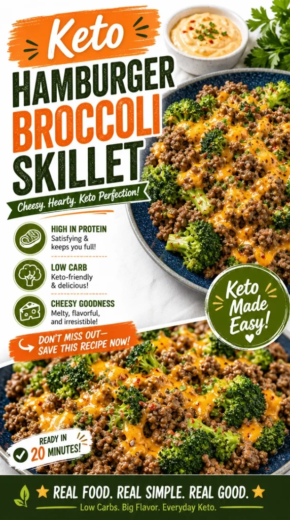 Keto Hamburger Broccoli Skillet