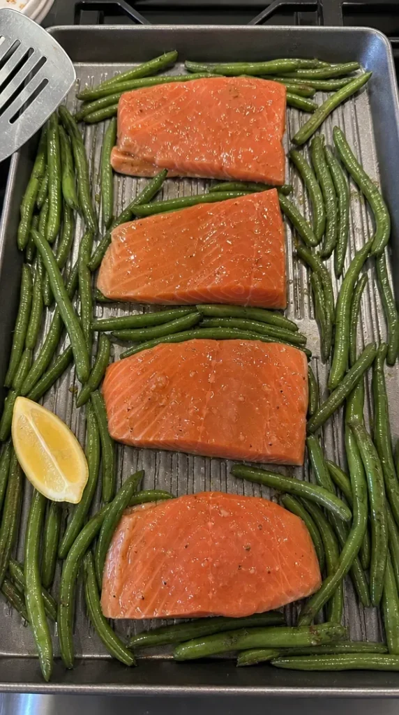 Sweet and Tangy Salmon with Green Beans