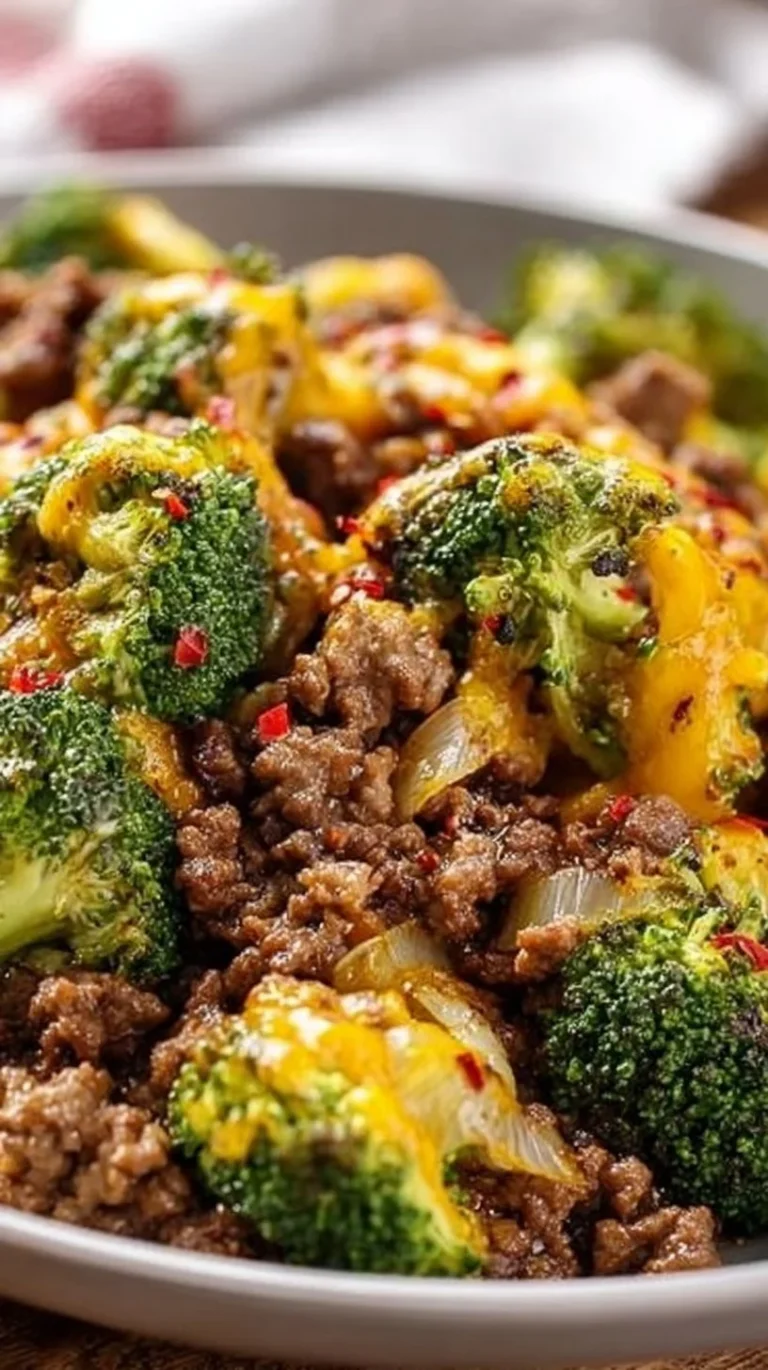 Quick Keto Hamburger Broccoli Skillet