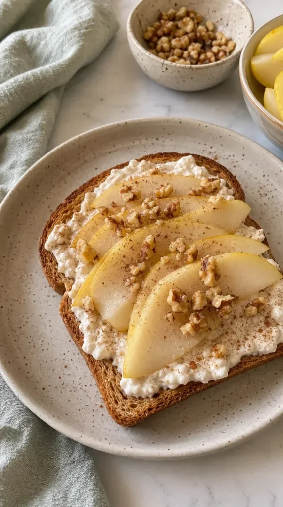 Pear and Cottage Cheese Toast