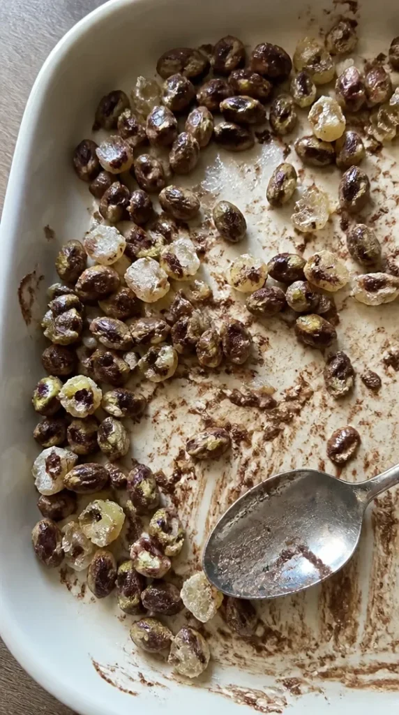 Delicious candied pistachios in a bowl