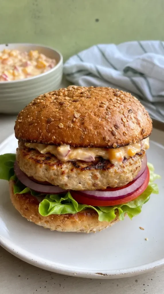 Makeover Turkey Burgers with Peach Mayo
