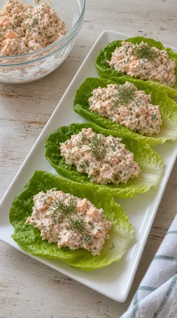 Easy Keto Salmon Salad Wraps