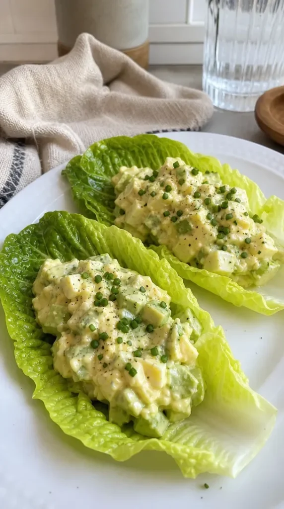 Keto Egg and Avocado Salad Lettuce Wraps