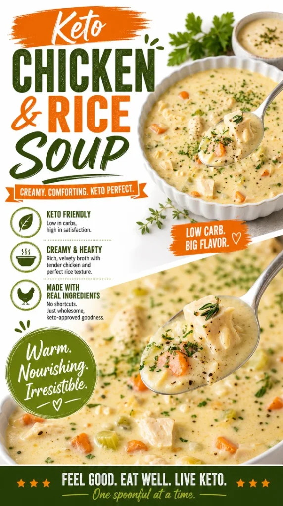 Keto Chicken & Rice Soup