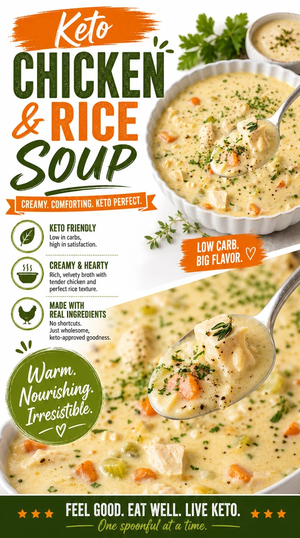 Easy Keto Chicken Rice Soup