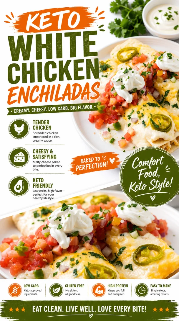Easy Keto White Chicken Enchiladas