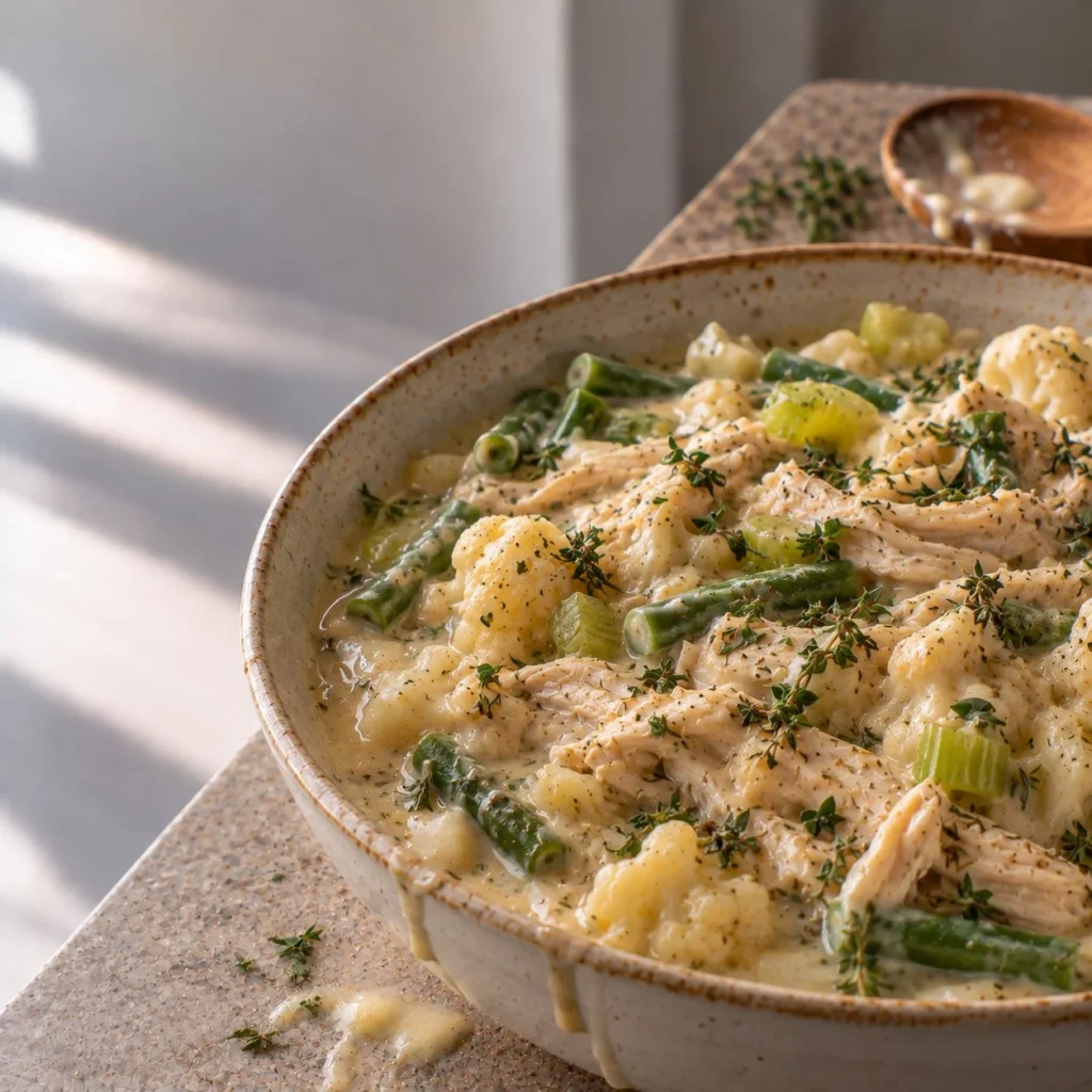 Keto Slow Cooker Chicken Pot Pie