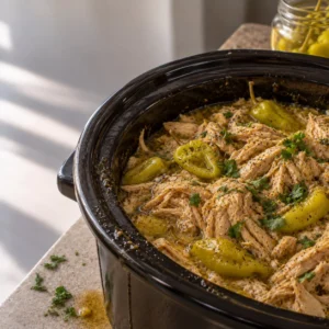Mississippi Chicken in a slow cooker dish