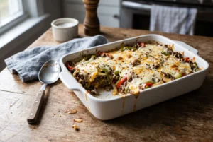 Easy Philly Cheesesteak Casserole