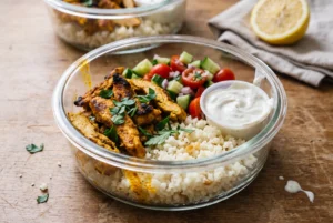 High Protein Chicken Shawarma Meal Prep Bowls