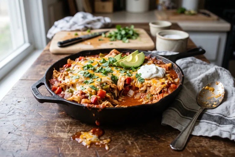 Keto Low Carb Chicken Enchilada Skillet