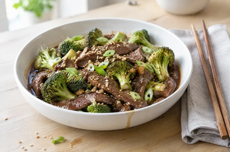 Keto Slow Cooker Beef and Broccoli