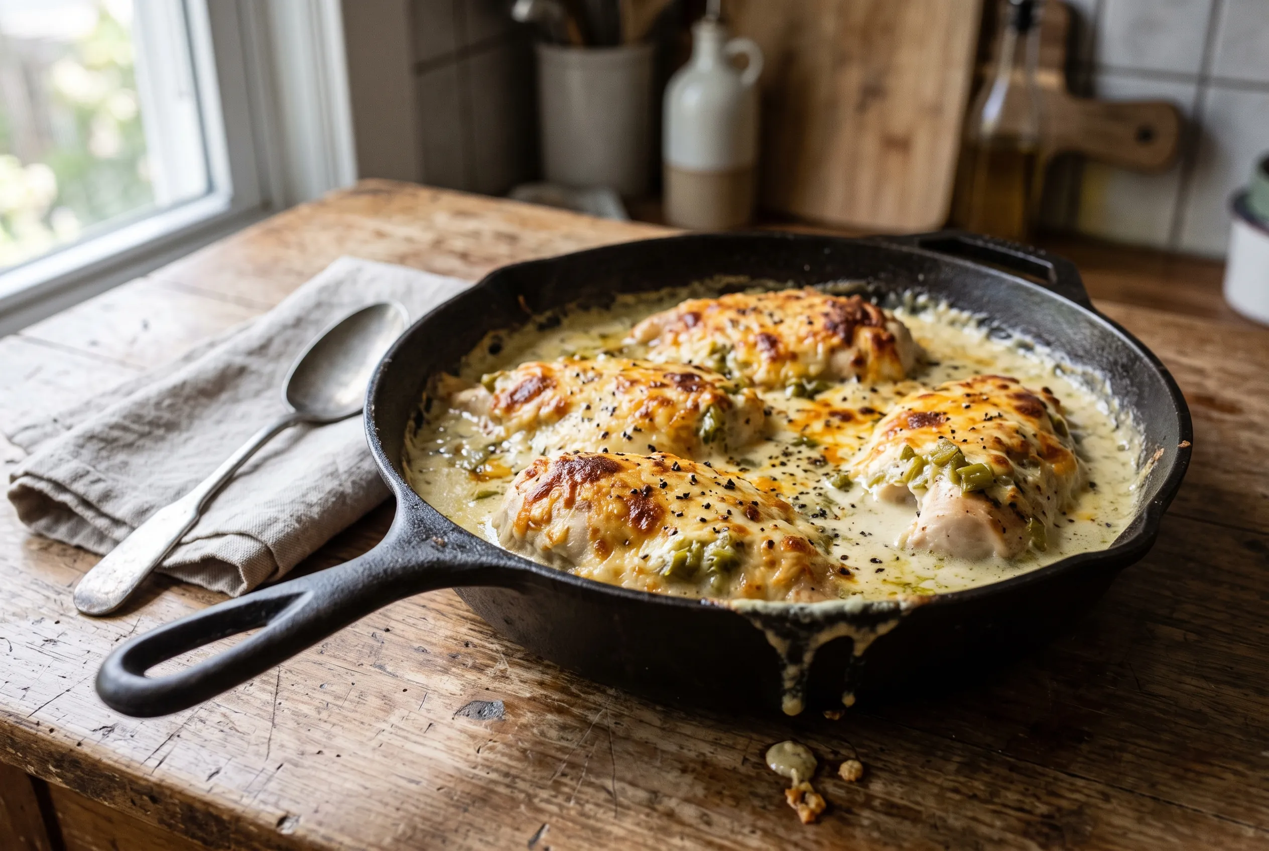 One Pan Keto Green Chili Chicken