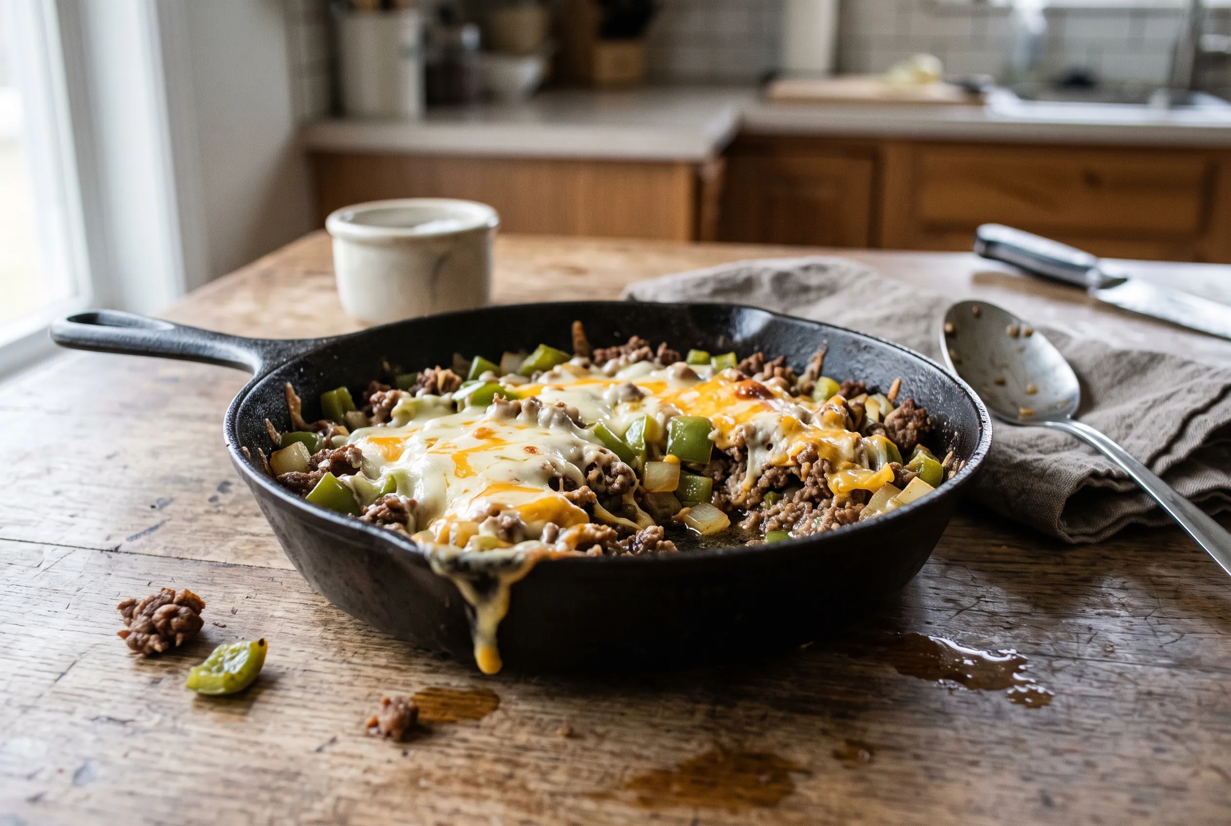 One-Pan Keto Philly Cheesesteak